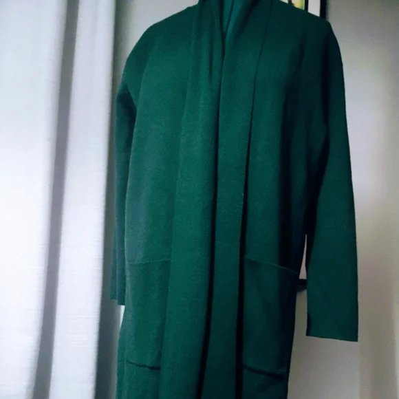 MaxSport Double Knit Shawl Collar Teal Cardigan, Sz L NWT - Picture 9 of 12